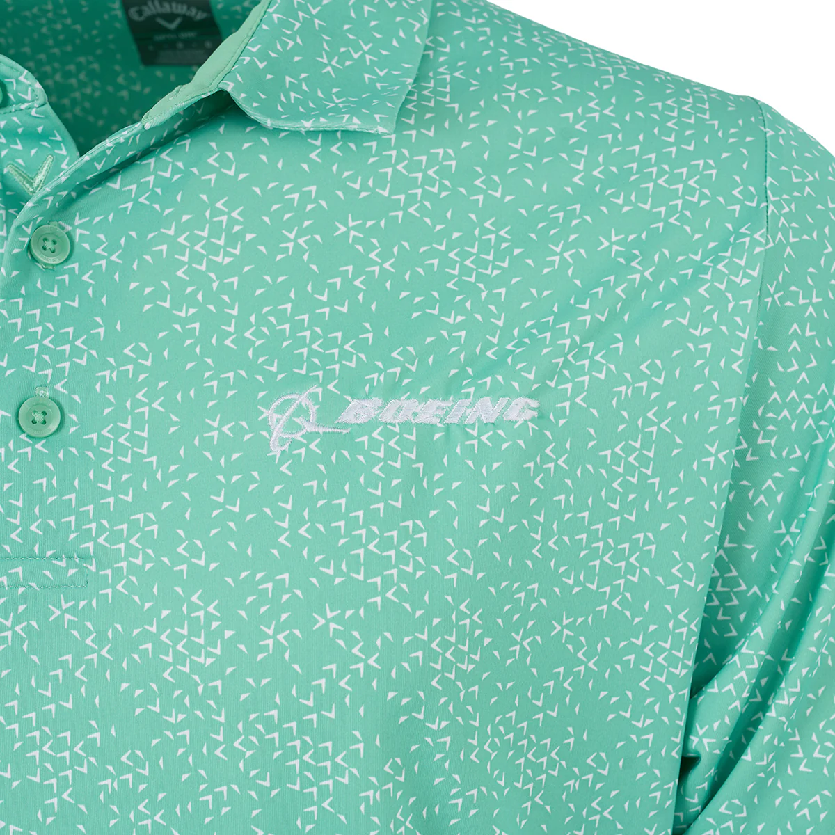 Callaway Boeing Men’s All Over Chevron Print Polo - Image 4